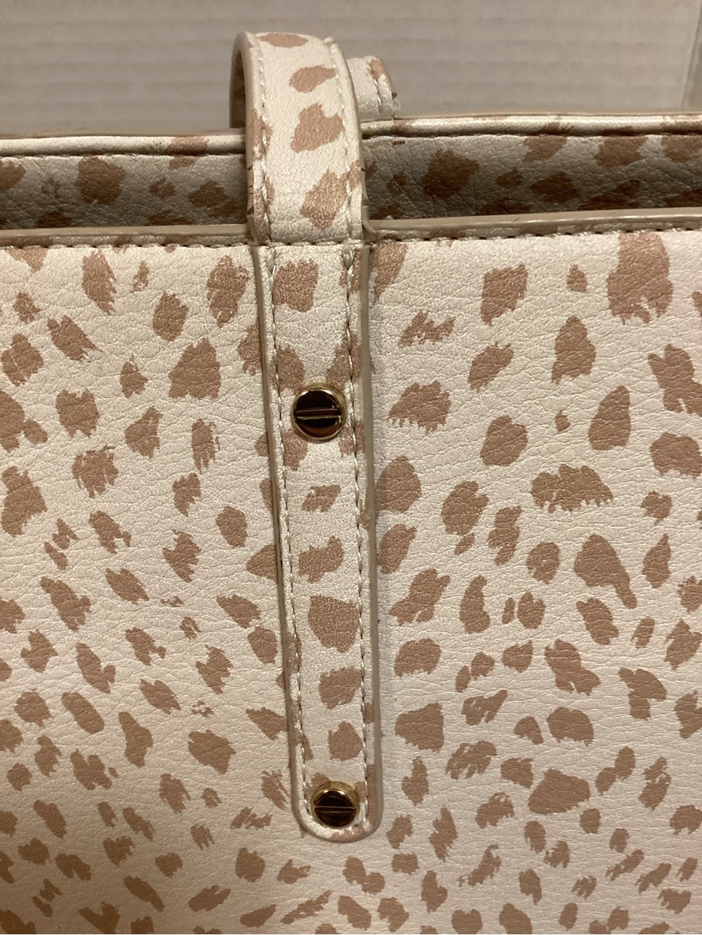INC International Concepts Cream and Beige Animal Print Tote - Picture 6 of 14